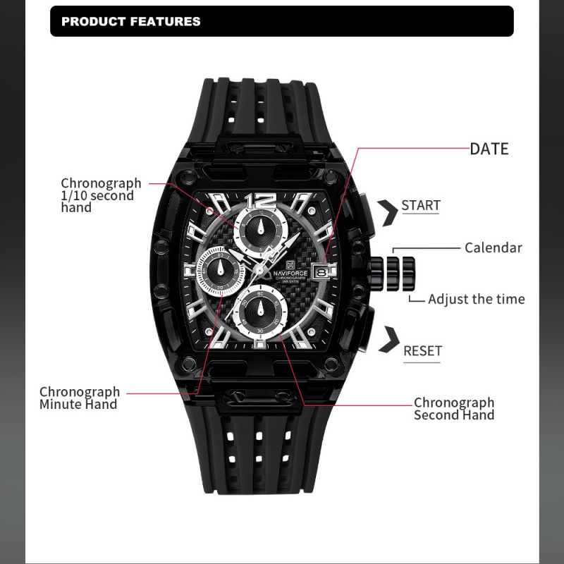 NAVIFORCE Man's Watch 5ATM Wat - Resistance Band review and price