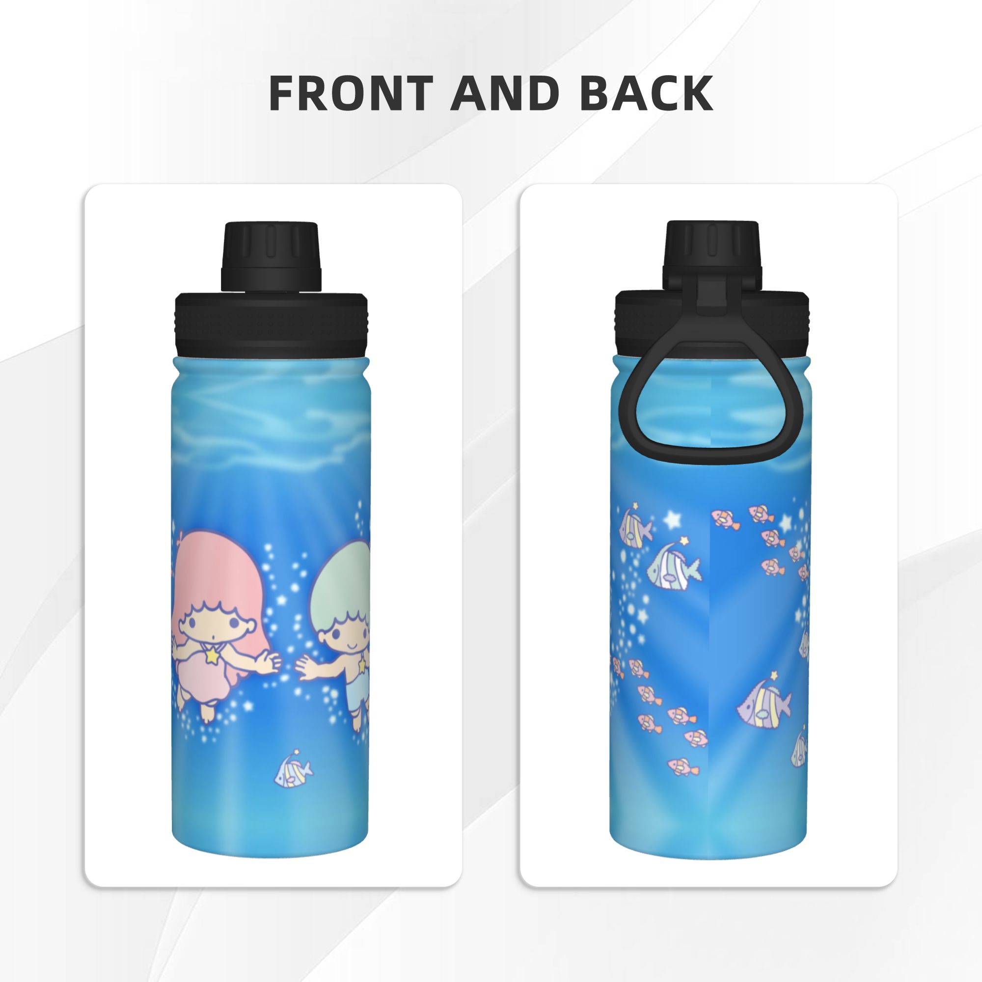 Little Twins Stars Cartoon Ani - Sports Water Bottle Insulated review and price