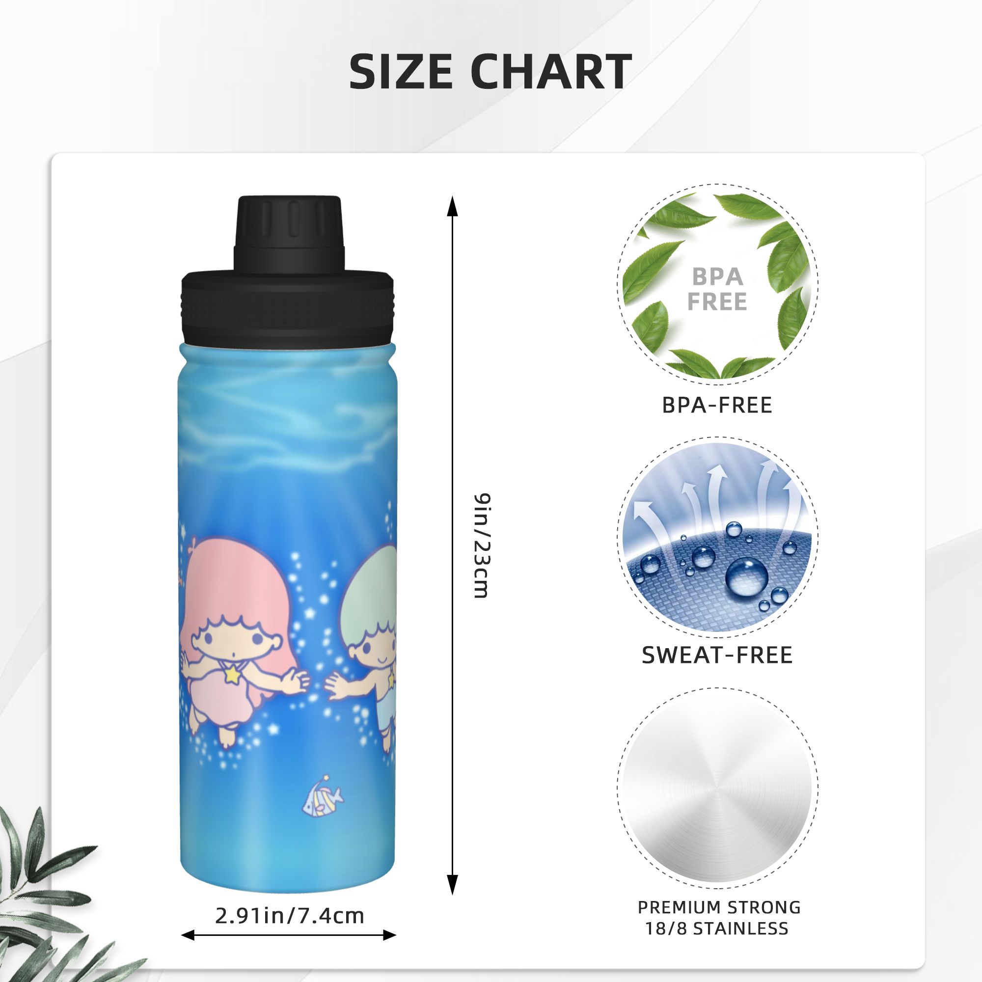 Little Twins Stars Cartoon Ani - Sports Water Bottle Insulated review and price